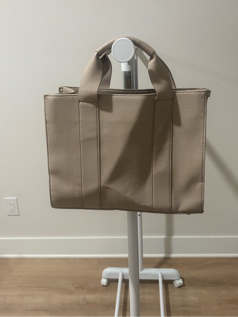 Aldo Taupe Pebbled Leather Laptop Tote